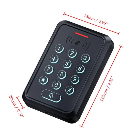 Front view of waterproof keypad reader for All In One Door Access Control Kit With 280Kg Magnetic Lock, WiFi And Tuya App Remote Unlock