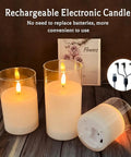 Rechargeable Flameless Candles Set Of Three With Real Wax Pillars, Flickering LED Flame, Remote Control And Timer, USB Charging