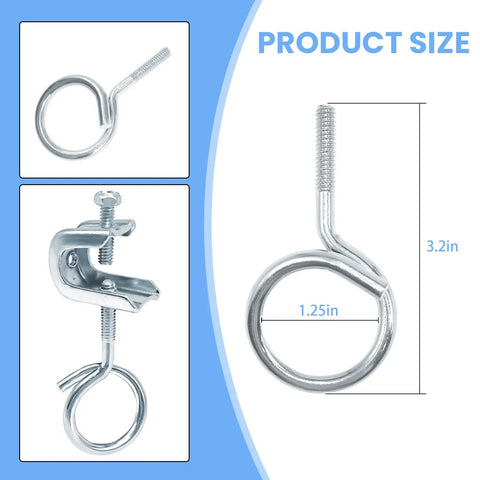 One And A Quarter Inch Bridle Rings 30 Pack Heavy Duty Steel Cable Hangers With Quarter Twenty Threaded, 1.25in diameter