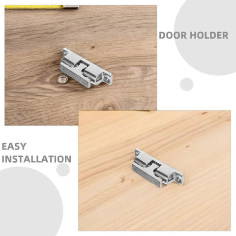 Upgrade Your Yacht With 4pc Stainless Steel Boat Door Catches Windproof Holders For Cabin Doors That Stop Noise And Slams Securely On Any Marine Vessel, showing easy installation and stainless steel material.