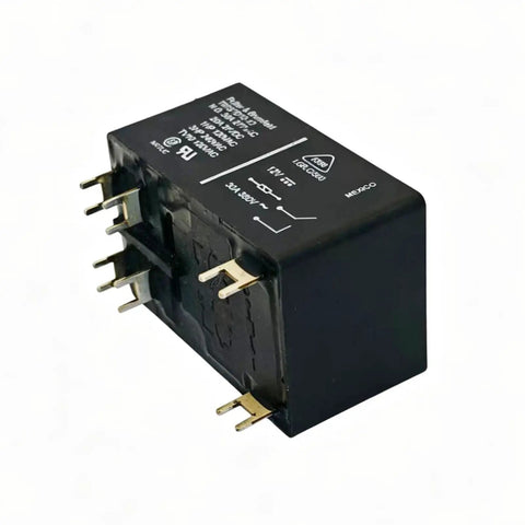 Set Of Two 30 Amp 12 Volt Dc Pc Board Power Relays Dpst No General Purpose Drop In Swaps showing side view of a heavy-duty relay.