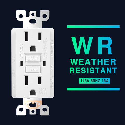 10 Pack Weather Resistant GFCI Outlet 15 Amp Self Test Receptacle With LED Indicator UL Listed Ground Fault Interrupter