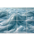 8 Pack Dreamy Blue Ocean Wave Acoustic Wall Panels Self Adhesive Sound Absorbing Home Studio Essentials Vibe Upgraded Game Changer Soundproof Decor For Your Chill Zone in a wave pattern design.