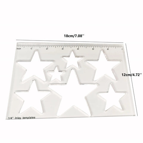 Bowtie Router Template Kit For Woodworking One Quarter Inch Thick Acrylic Jig With Star Inlay, 7 In 1 DIY Routing Template