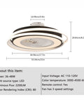 WEvalMC Ceiling Fan Light with Control Modern 5 Blades 3 Color Temperatures, LED, round design, 20.83cm height, 53.34cm diameter.