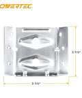 Heavy Duty Surface Mount Corner Brackets 4Pack With Hardware Screws Nuts And Bolts, 3 3/8 inch, steel mounting plate detail.