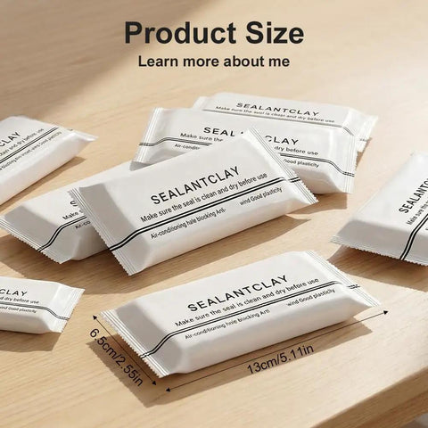 Waterproof Sealant Mastic For Wall Holes And Cracks Multi Purpose Crack Filler Putty package, showing product size, white 6 pack