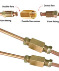 Brake Line Fitting Kit For 3/16 Inch Tube Inverted Flare Unions, 10 Brass Fittings, 3/8-24 UNF Threads SAE Automotive Unions