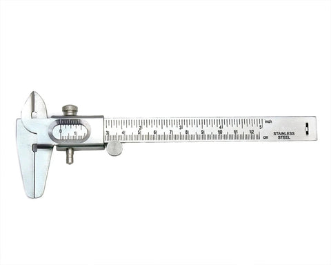 Handy Dual Metric And Imperial Vernier Caliper Stainless Steel Measuring Tool 0 To 125 Millimeters And 0 To 5 Inches displayed