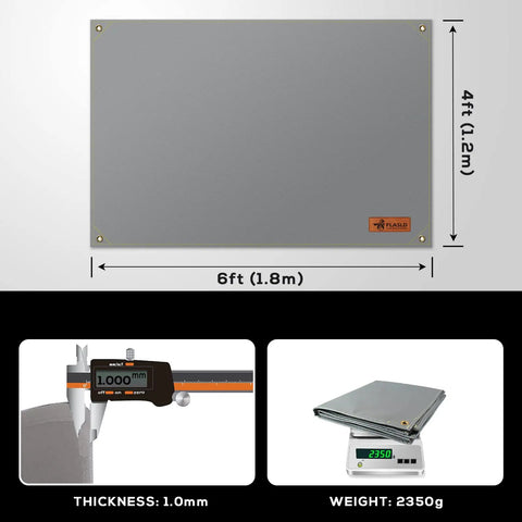 Silicone Coated Welding Blanket 4x6 Ft Shielding Curtain Up To 1800F Heavy Duty Fireproof Welder Mat dimensions and details
