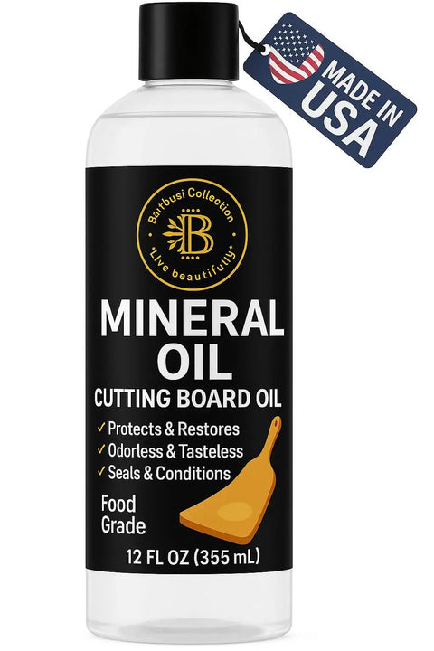 Food Grade Mineral Oil For Wood Cutting Boards And Butcher Blocks Your Everyday Kitchen Go To Oil 12 oz bottle with USA tag