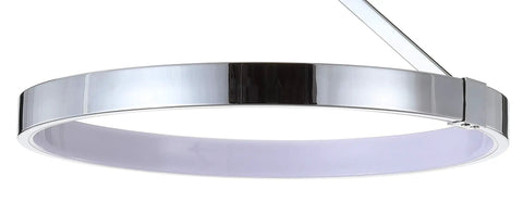 Chrome 17.5 Inch 1 Light Metal Semi Flush Mount Light With Integrated LED For Bathroom Ceiling, minimal aluminum design