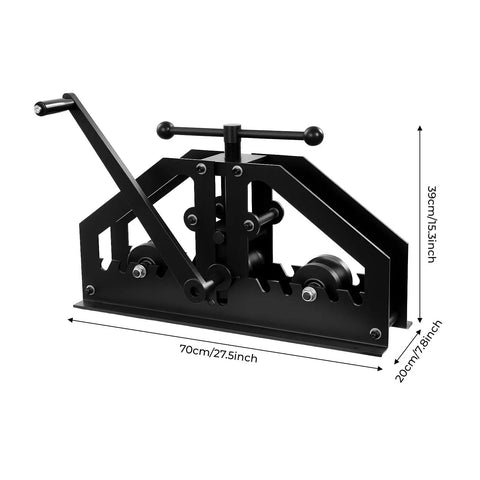 Heavy Duty Manual Tube Roller Bender For Tabletop Pipe Rolling Machine, 70cm long, 39cm high, crafted from premium 45# steel.