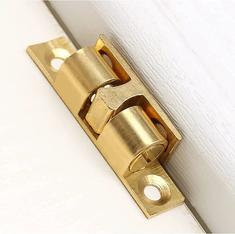 Push To Open Magnetic Cabinet Latch 2 Pack Gold Finish Door Catch And Drawer Closer For Easy Closet Access No Frills Quick Install