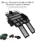 Heavy Duty Metal Trailer Cargo Carrier Kit For One Ten Scale RC Crawler Cars with black mesh design for secure hauling.