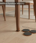 No Sweat Easy Glide Round PE Plastic Furniture Sliders For Standard Chair And Sofa Legs On Hard Floors Black Glide Pads