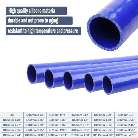 Heavy Duty Blue Silicone Turbo Boost Hose Pipe 800mm Long 70 To 120 mm ID High Temperature Resistant Up To 240 Celsius Great For Intercooler Air Intake Cooling System Fits Your Rig Flexibility For Fast Build Project Racing Setup. Blue silicone hose