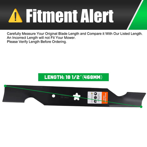 Z254F 54 Inch High Lift Mower Blades For Husqvarna Zero Turn Mowers Top Notch Replacement with length 18-1/2 inches