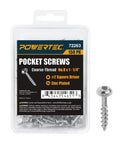 Pocket Hole Screws 1-1/4 Inch Coarse Thread With Maxi-Loc Head 2 Square Drive For Pocket Hole Jigs Carbon Steel Zinc-Plated 150-Pack