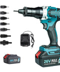 Cordless Rivet Nut Gun Set For M3 To M8 With LED Light Electric Rivnut Tool Automatic Blind Rivet Nut Gun Battery Powered Portable Riveter For Mechanical Equipment Assembly And DIY Projects with 26V battery and M3-M12 nozzles