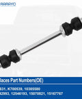 Front Sway Bar Link Kit For Chevy Silverado Tahoe Suburban Yukon XL 1995-2019 2 Pack Heavy Duty Replacement Replaces OE K700539 10385580 15167767 Direct Fit Zinc Nickel Bushings For Superior Steering And Quieter Ride, steel link with bushings