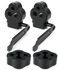 Six Pack Heavy Duty Exhaust Muffler Hangers With Rubber Isolators And Brackets For Ford Crown Vic Lincoln Town Car Mercury Grand Marquis 2003-2011 Rear Mount Replacement Kit, black