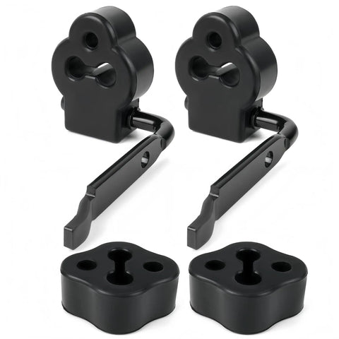 Six Pack Heavy Duty Exhaust Muffler Hangers With Rubber Isolators And Brackets For Ford Crown Vic Lincoln Town Car Mercury Grand Marquis 2003-2011 Rear Mount Replacement Kit, black