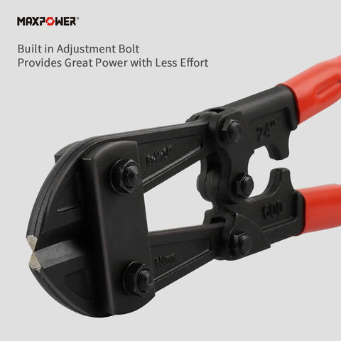 Heavy Duty 24 Inch Bolt Cutter For Locks, Chains And Rivets With Drop Forged Cr-Mo Steel Jaws, close-up of head