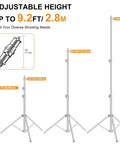 Beefy 9.2 Ft Heavy-Duty Light Stand Kit Two Pack With Dual Springs, adjustable up to 9.2 ft, shown with screw adapter
