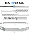 120 Pack 316 Stainless Steel Black Right And Left Hand Thread Swage Lag Screws For One Eighth Inch Deck Cable Railing Kit components