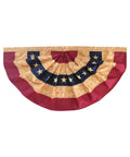 Patriotic Embroidered Bunting Banner 48 By 24 Inches All Weather Polyester with brass grommets for outdoor decor USA flag