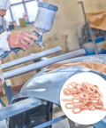 Automotive panel repair with Dent Puller Ring Kit for Auto Body and Sheet Metal Repair, 200 piece set visible in use.