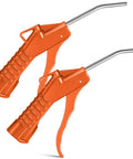 Heavy Duty 2 Pack Air Blow Gun Set With Ergonomic Pistol Grip And Solid Iron Barrel Reliable Compressor Nozzle For Daily Grind Cleanups Dust Blasting And Mechanic Detailing In Bright Orange