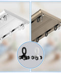 Top Shelf Heavy Duty 20 Piece White Curtain Track Roller Set With Silent Aluminum Pulleys in white and beige shades with rollers.
