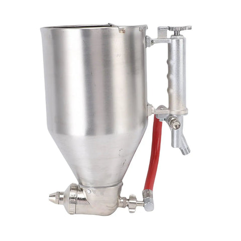 Big Time Cement Mortar Sprayer With 3.5L Reservoir Tank designed for textured paint, showing stainless steel pot and air hose.