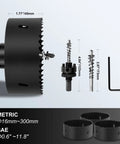 Heavy Duty 5/8 Inch 16mm M42 Bi-Metal Hole Saw Set With Hex Shank Arbor for wood, metal, plastic, including center bits and wrench