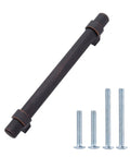 Oil Rubbed Bronze Straight Bar Cabinet Pull 6.63 Inch Length, 5 Inch Hole Center, 1.32 Inch Projection, 10 Pack with screws