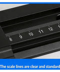 Close-up of scale lines on Heavy Duty Dovetail Translation Stage X Axis Linear Guide Slide Micro Positioning Platform.