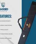 Beefy Heavy Duty Guide Rail Bag For Track Saw Guides Up To 59 Inches, Premium 600D Polyester, showing exterior pockets