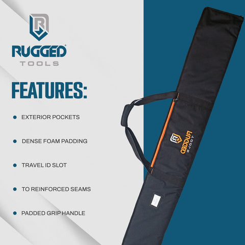 Beefy Heavy Duty Guide Rail Bag For Track Saw Guides Up To 59 Inches, Premium 600D Polyester, showing exterior pockets