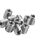 10 Piece Thread Repair Insert Kit For Cars And Machinery, Fix Stripped Threads Fast From M5x0.8 To M8x1.25, 0.4in Length, 303 Stainless Steel, Corrosion Resistant, Save Parts And Downtime With Easy DIY Install. close-up of 303 stainless steel thread repair inserts