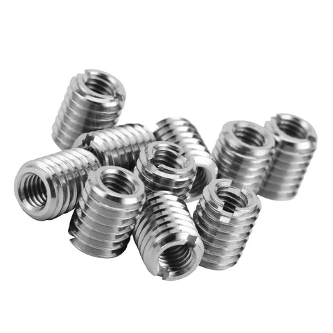 10 Piece Thread Repair Insert Kit For Cars And Machinery, Fix Stripped Threads Fast From M5x0.8 To M8x1.25, 0.4in Length, 303 Stainless Steel, Corrosion Resistant, Save Parts And Downtime With Easy DIY Install. close-up of 303 stainless steel thread repair inserts