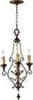 Meriel Three Light Iron Chandelier In Brown Bronze Rustic Antique Sienna Finish, 16 Inch Wide By 30.5 Inch High, Vintage Wrought Iron Fixture