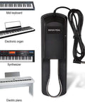 Universal Sustain Pedal For Keyboard And Digital Piano With Polarity Switch And Anti Slip Rubber Mat Durable ABS Plastic And Metal Build
