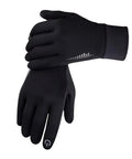 Winter Warm Touchscreen Gloves For Men And Women, fleece-lined with windproof, splash-proof exterior, black, angled view