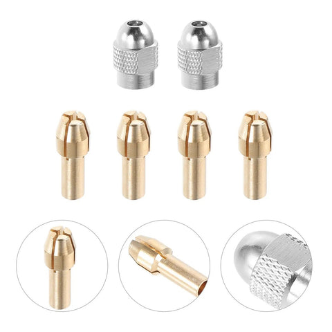 Brass Collet Drill Chuck Nut Holder For Rotary Tools, Easy Grip And High Precision Grinding Accessory with brass and silver components
