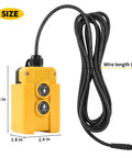 Dump Trailer Remote Control Switch For 4 Wire 12V Double Acting Hydraulic Pump Power Supply Unit; yellow unit with 15 ft wire