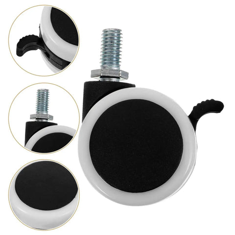Beefy Heavy Duty Furniture Caster Wheels 4-Pack With Brakes, Swivel Casters for baby beds, carts, shelves, nylon and iron