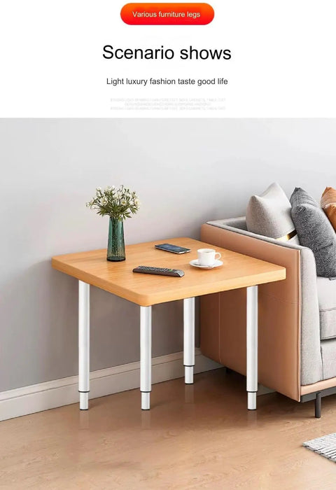 Beefy Heavy Duty Folding Table Legs For Home And Office supporting a wooden side table beside a sofa