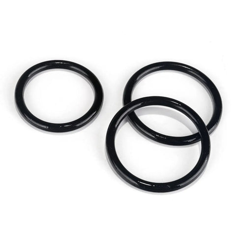 Pre-Greased O-Rings Gasket Seal Set For Engine, Radiator Hose And T-Pipe Coolant Leak Repair, Replacement Kit Compatible With Ford F-150 5.0L And Mustang DR3Z-8566-A And BC3Z-8590-F, DIY Friendly Plug-N-Play Install visible as three black rings.